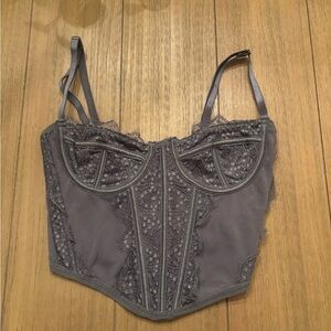 PacSun Lace corset top in Gray
